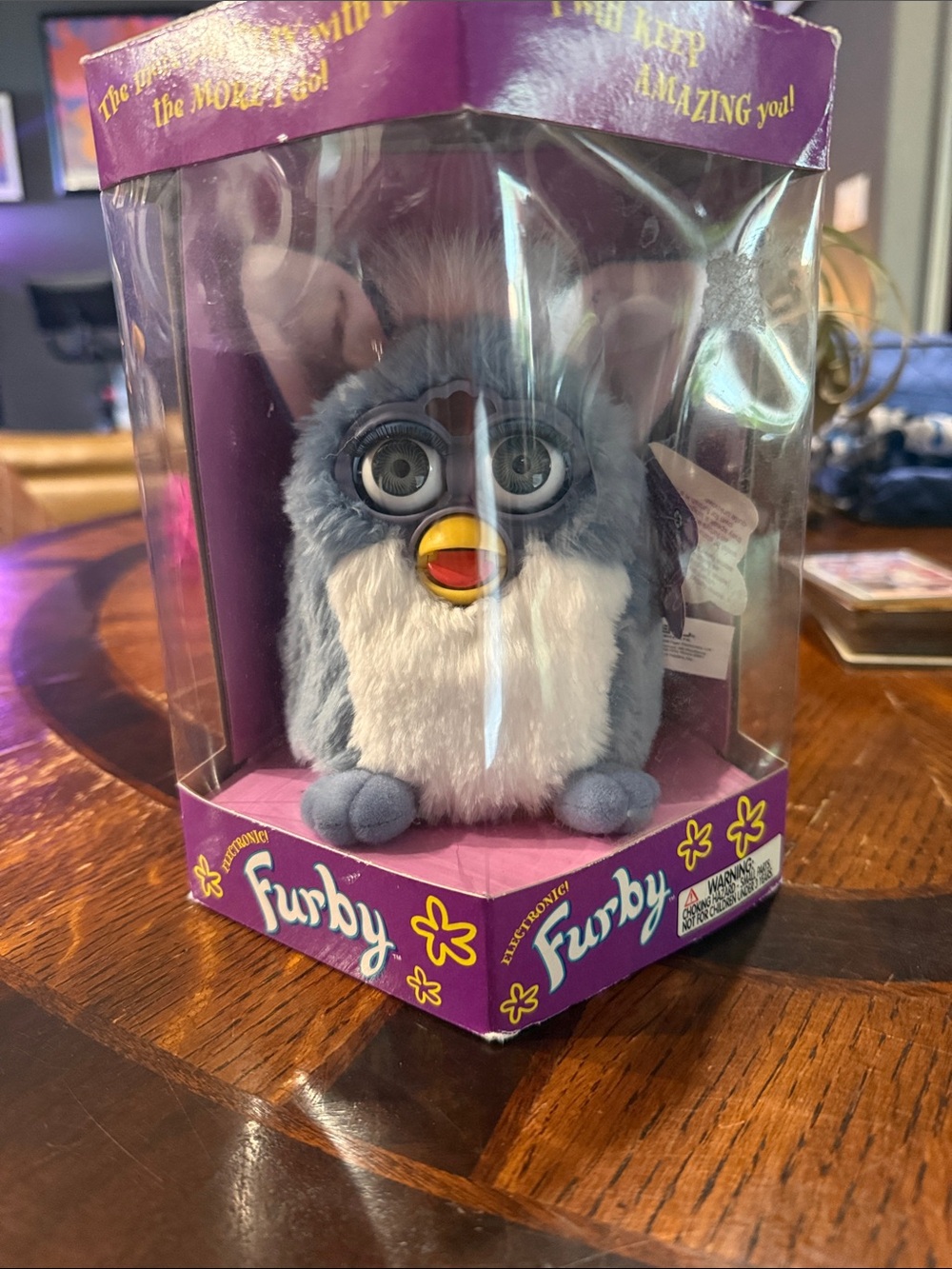 Furby Electronic Plush Toy — Gray & White Interactive Pet